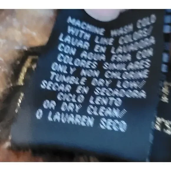 Fabulous Furs Denim Jeans Faux Fur Lined Jacket Button Women's Size L USA - Picture 8 of 8